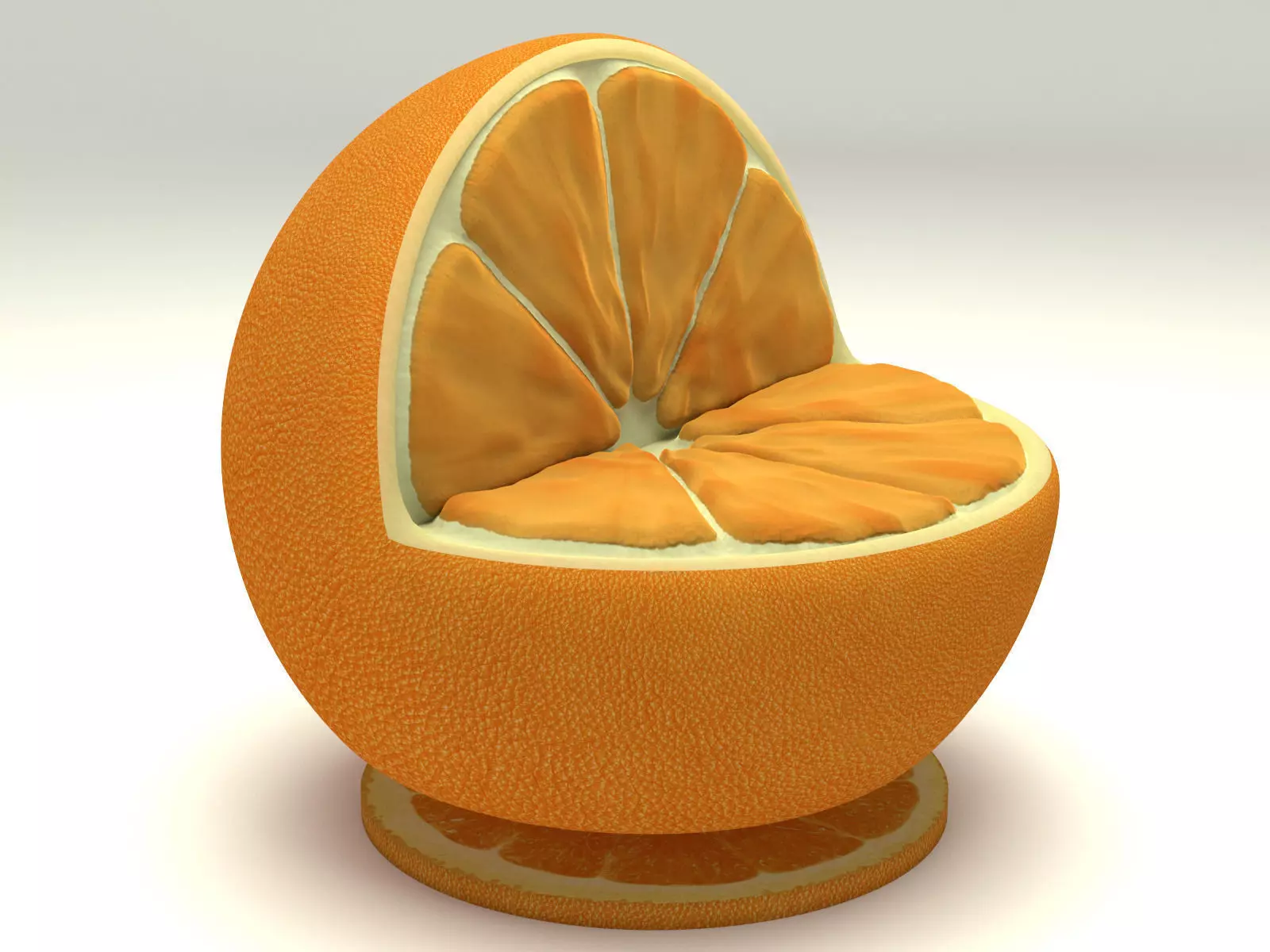 Natural orange chair 3D model_0