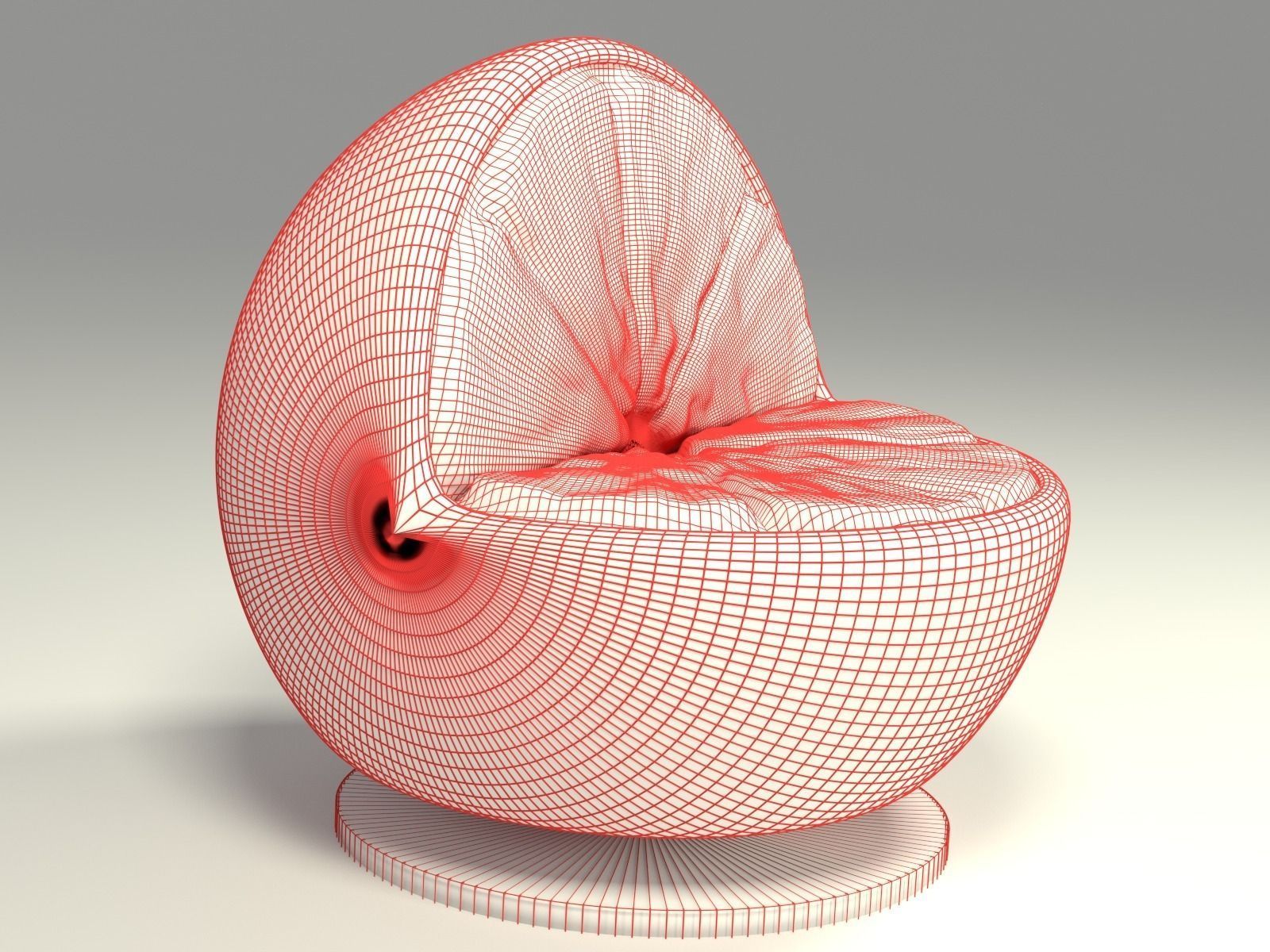 Natural orange chair 3D model_5