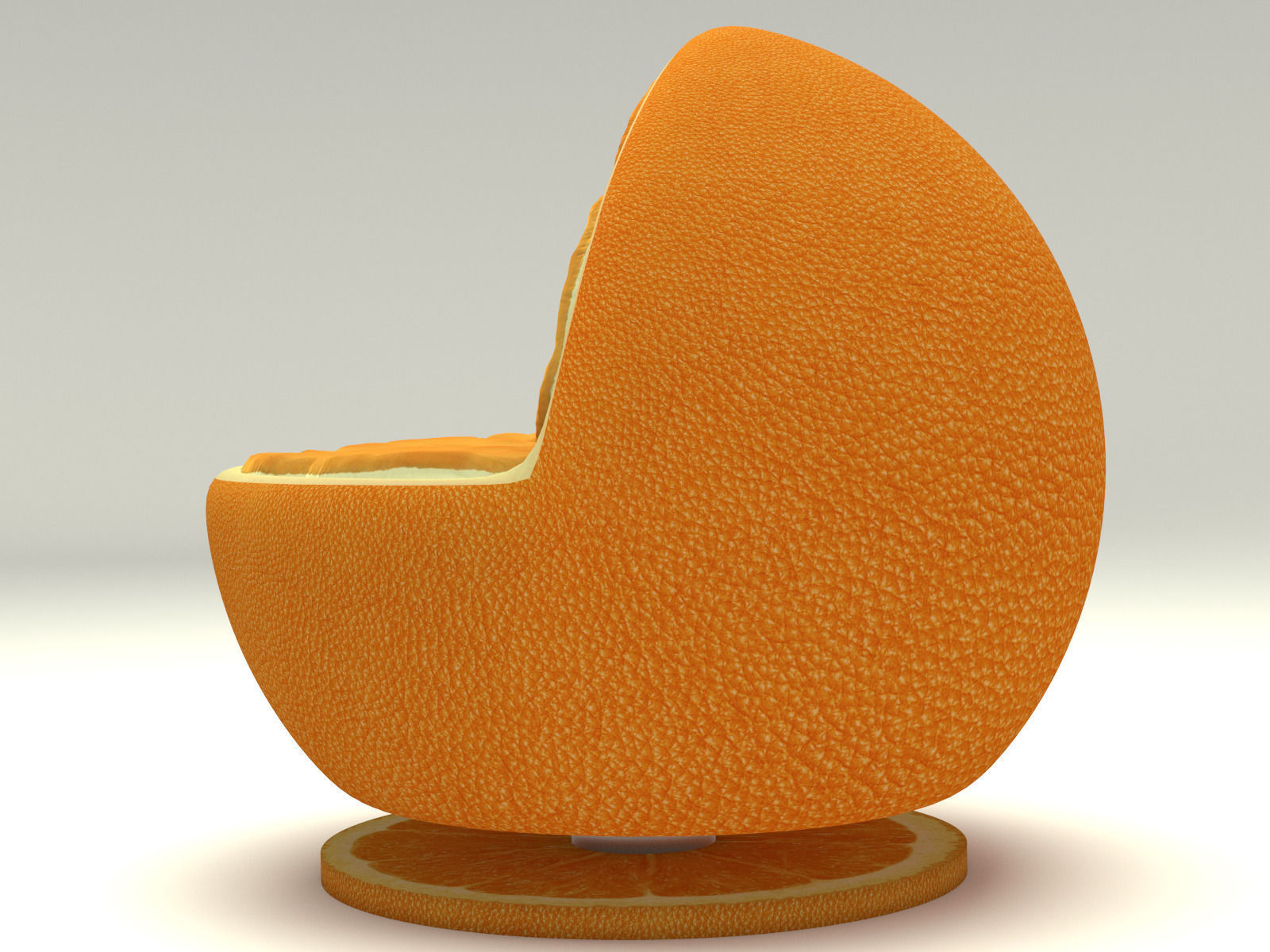 Natural orange chair 3D model_3