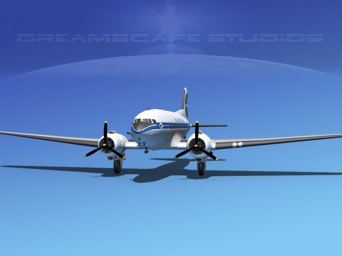 Douglas DC-3 Varig 3D model_8