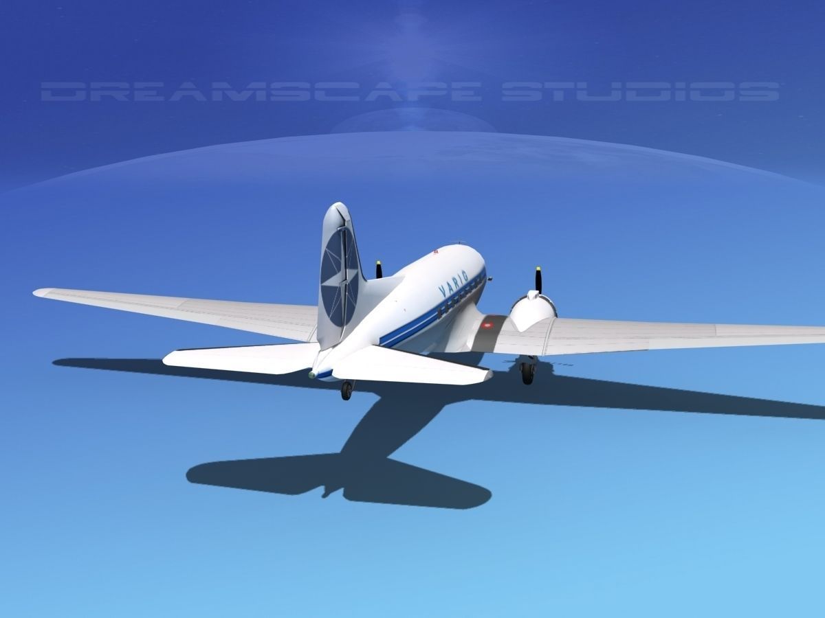 Douglas DC-3 Varig 3D model_18