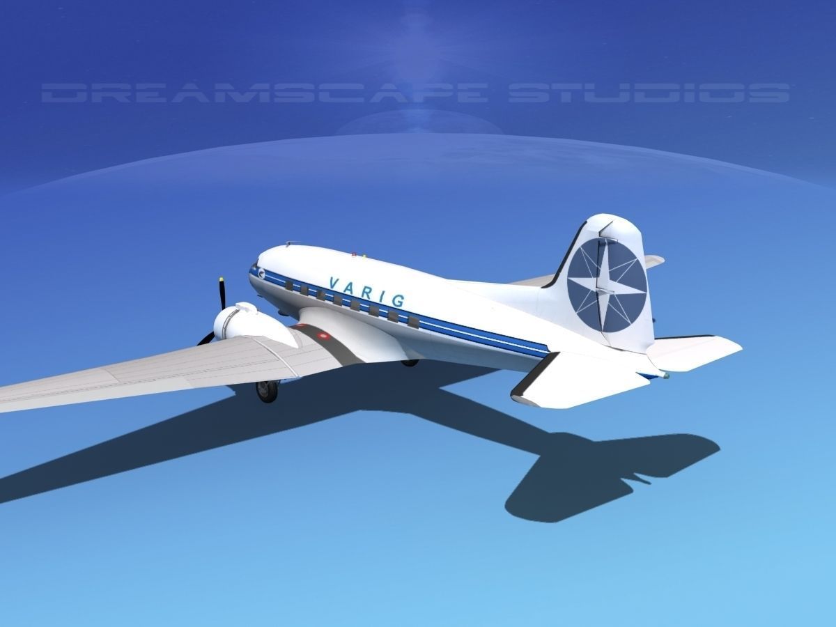 Douglas DC-3 Varig 3D model_17