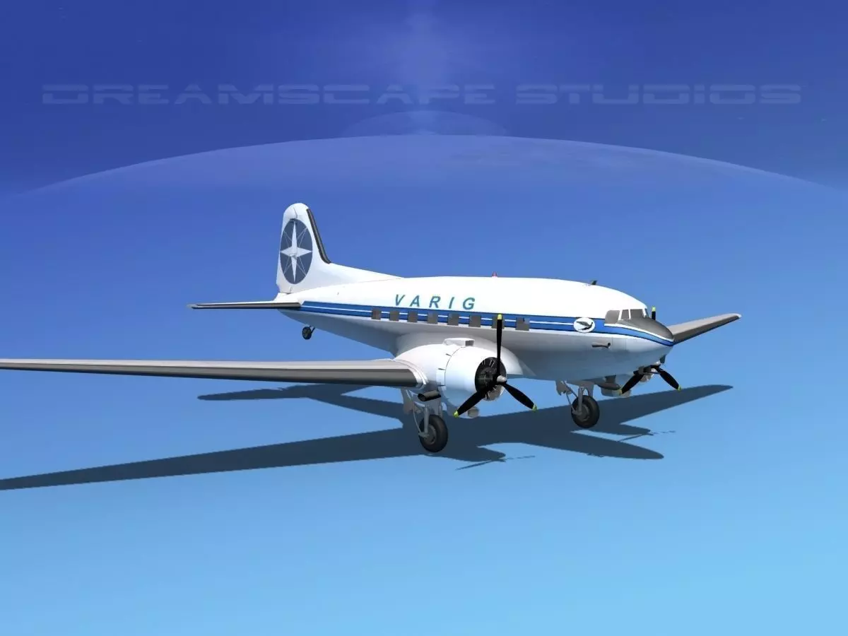 Douglas DC-3 Varig 3D model_0
