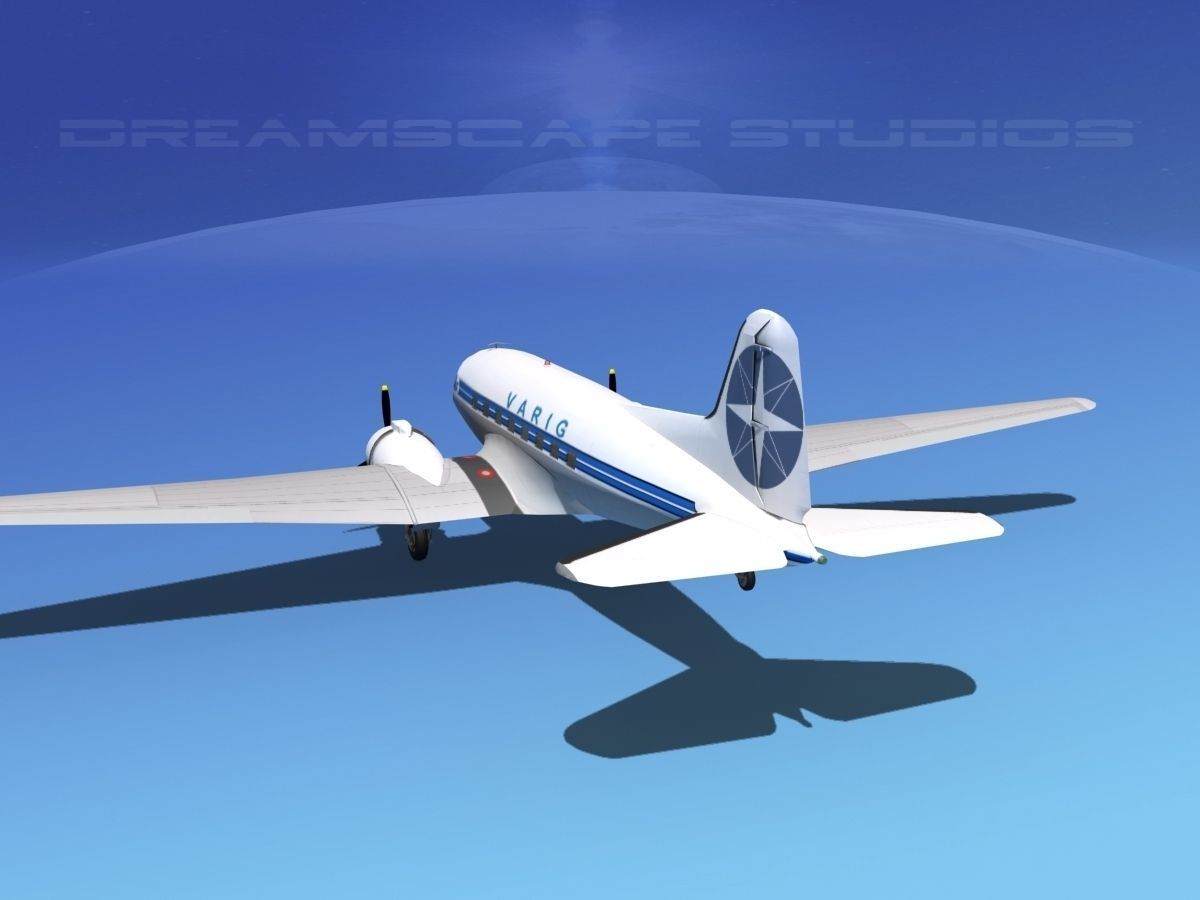 Douglas DC-3 Varig 3D model_10