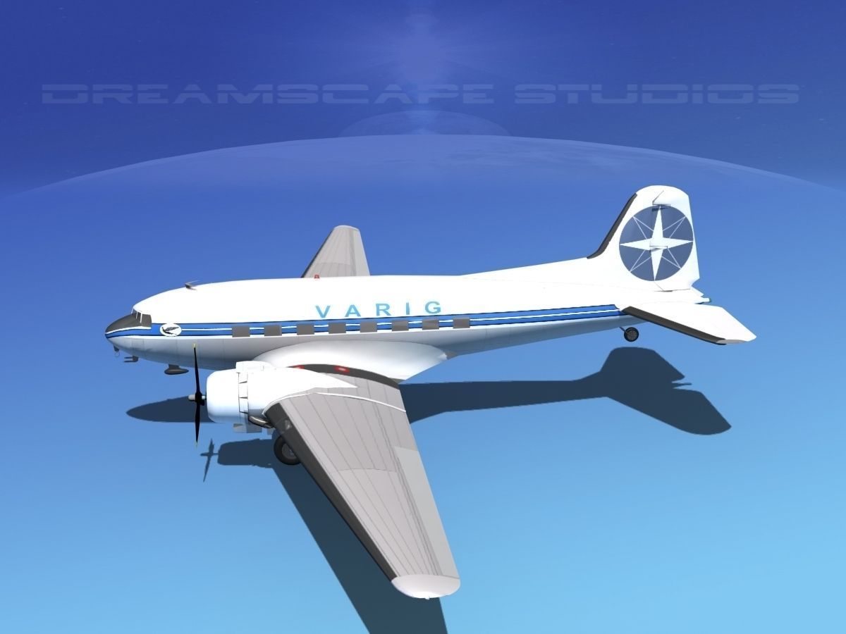 Douglas DC-3 Varig 3D model_16