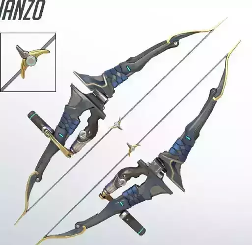 Classic Hanzo bow 3d printing files cosplay 3D print model