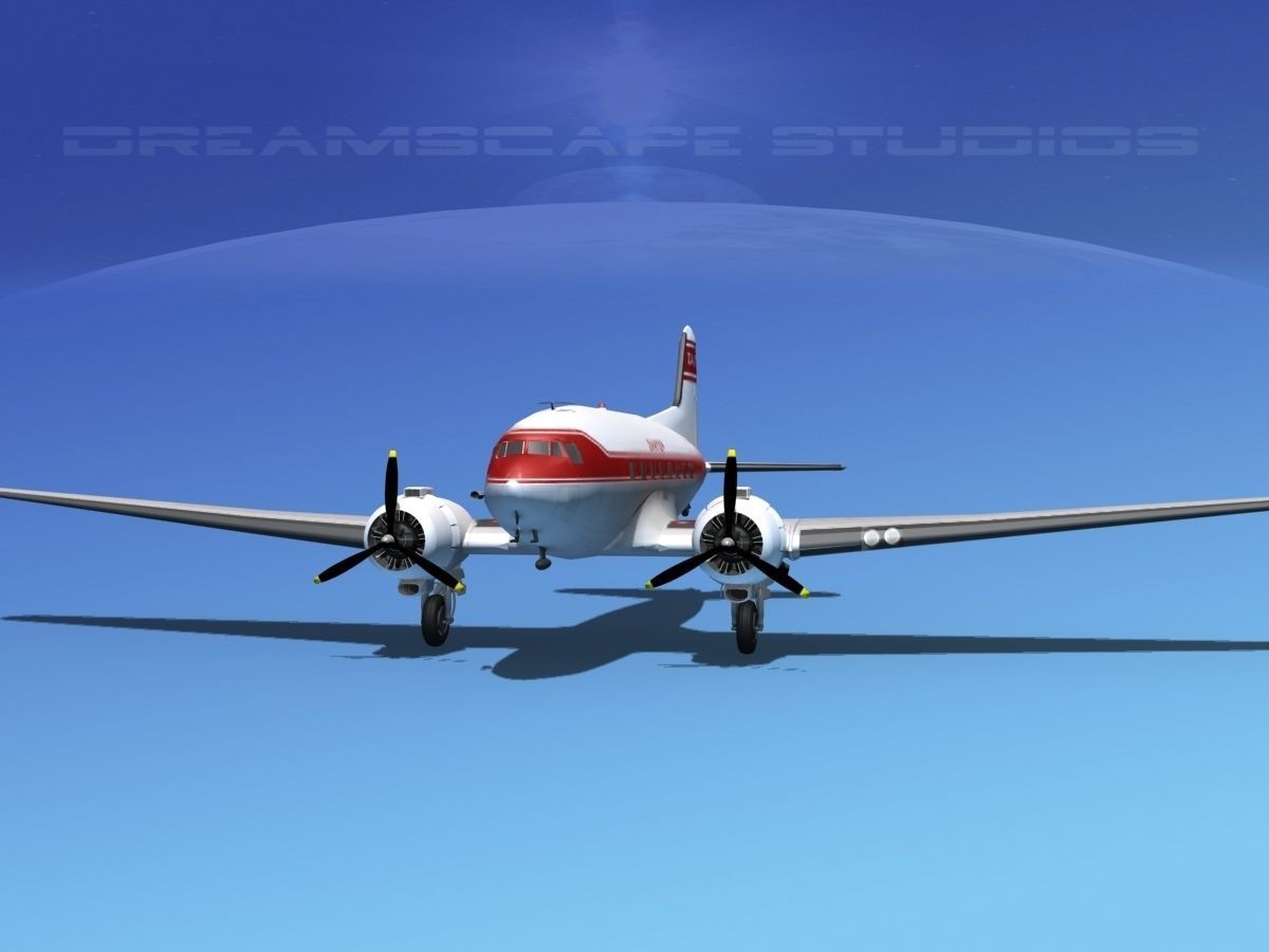 Douglas DC-3 Zantop 3D model_1