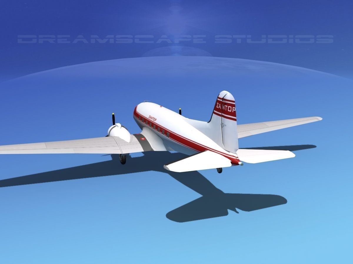 Douglas DC-3 Zantop 3D model_8