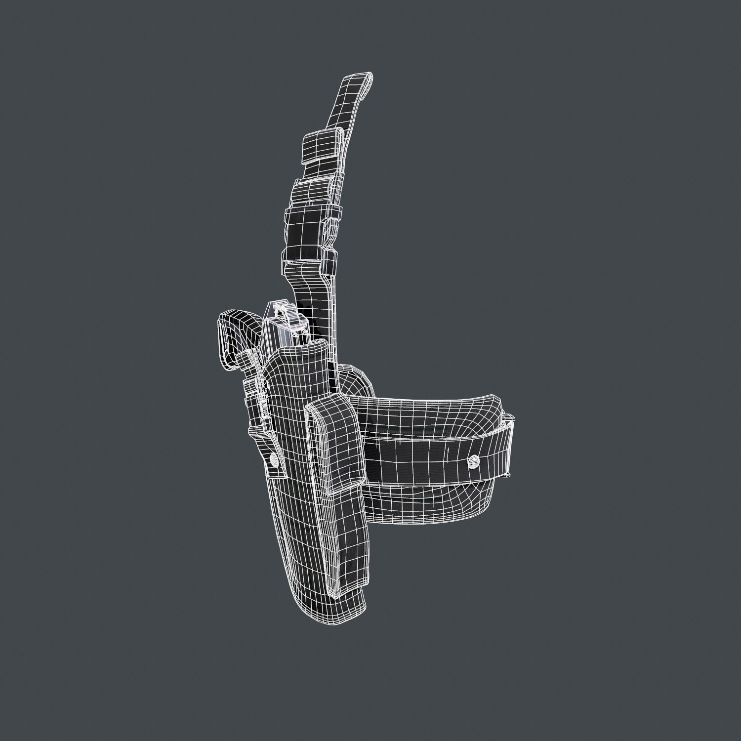 Holster With Gun Low-poly 3D model_17