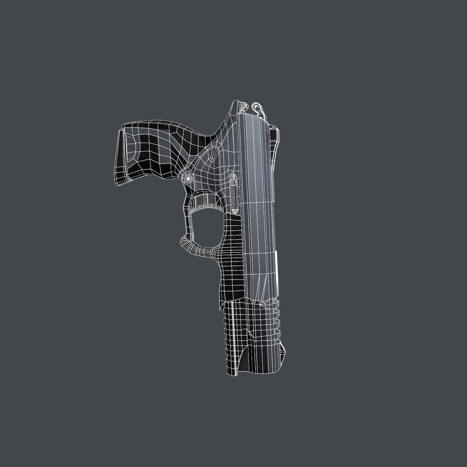 Holster With Gun Low-poly 3D model_21
