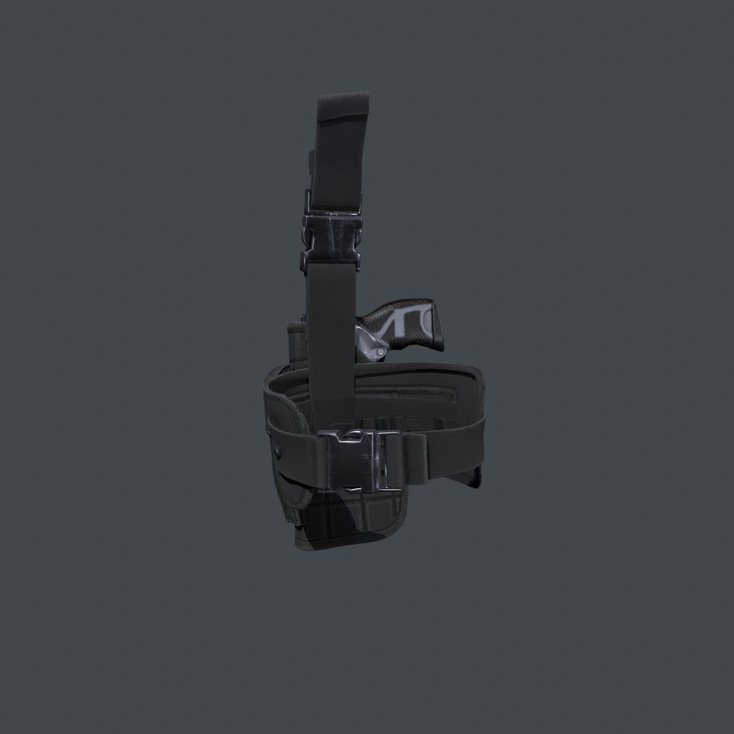 Holster With Gun Low-poly 3D model_12