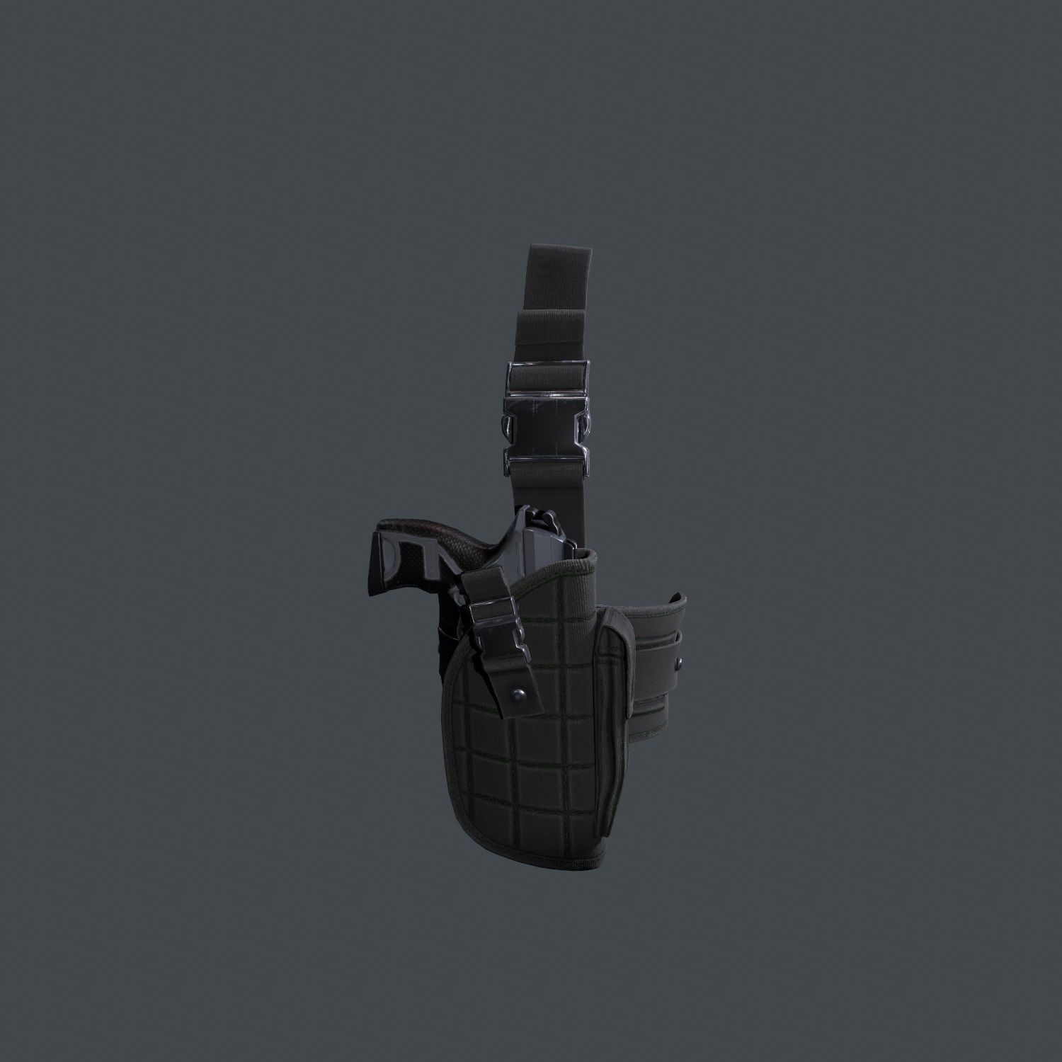 Holster With Gun Low-poly 3D model_15