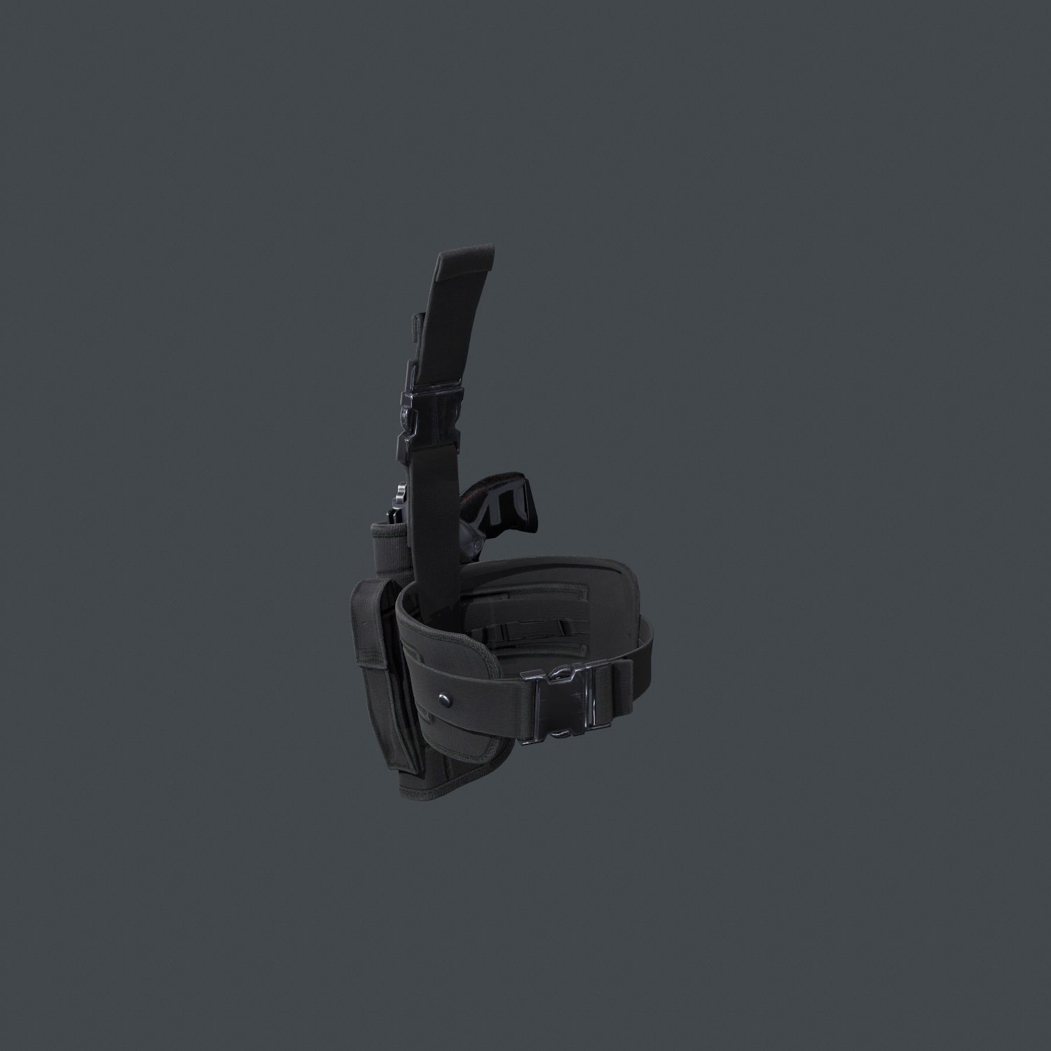 Holster With Gun Low-poly 3D model_11