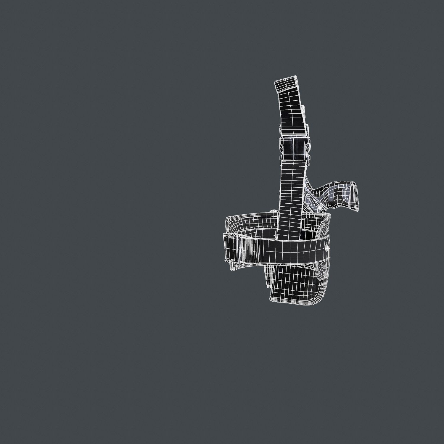 Holster With Gun Low-poly 3D model_14