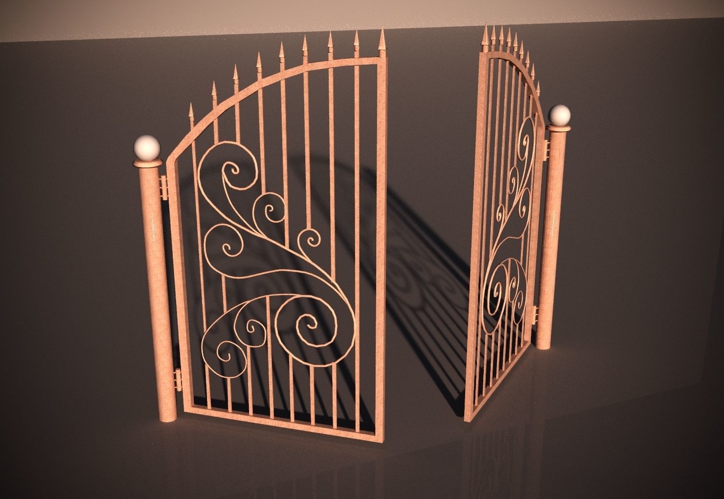 Bronze Gate 3D model_2