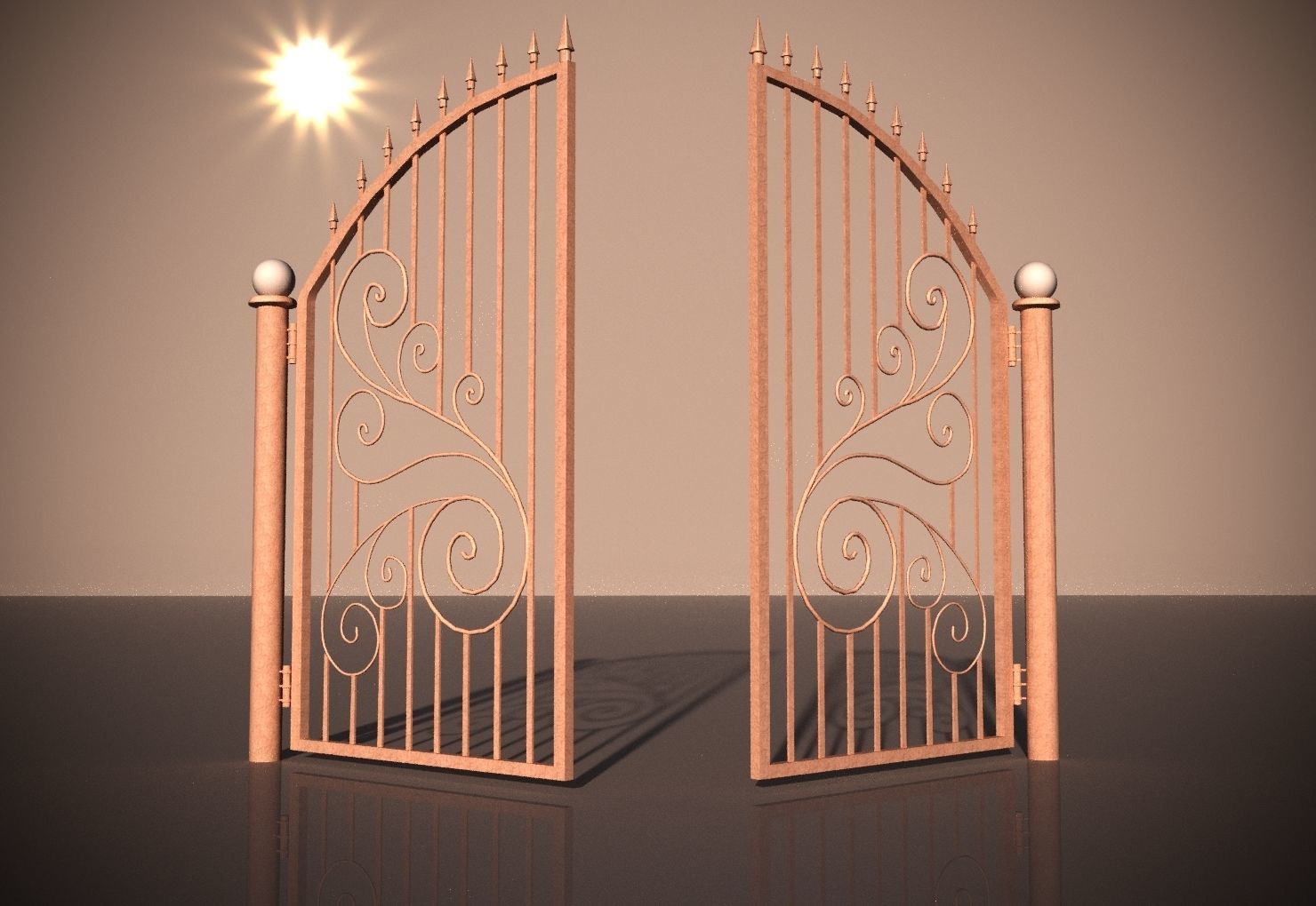 Bronze Gate 3D model_1