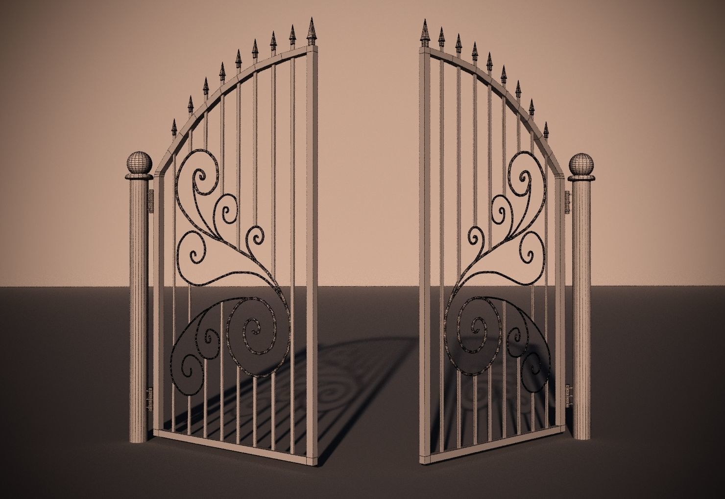 Bronze Gate 3D model_4