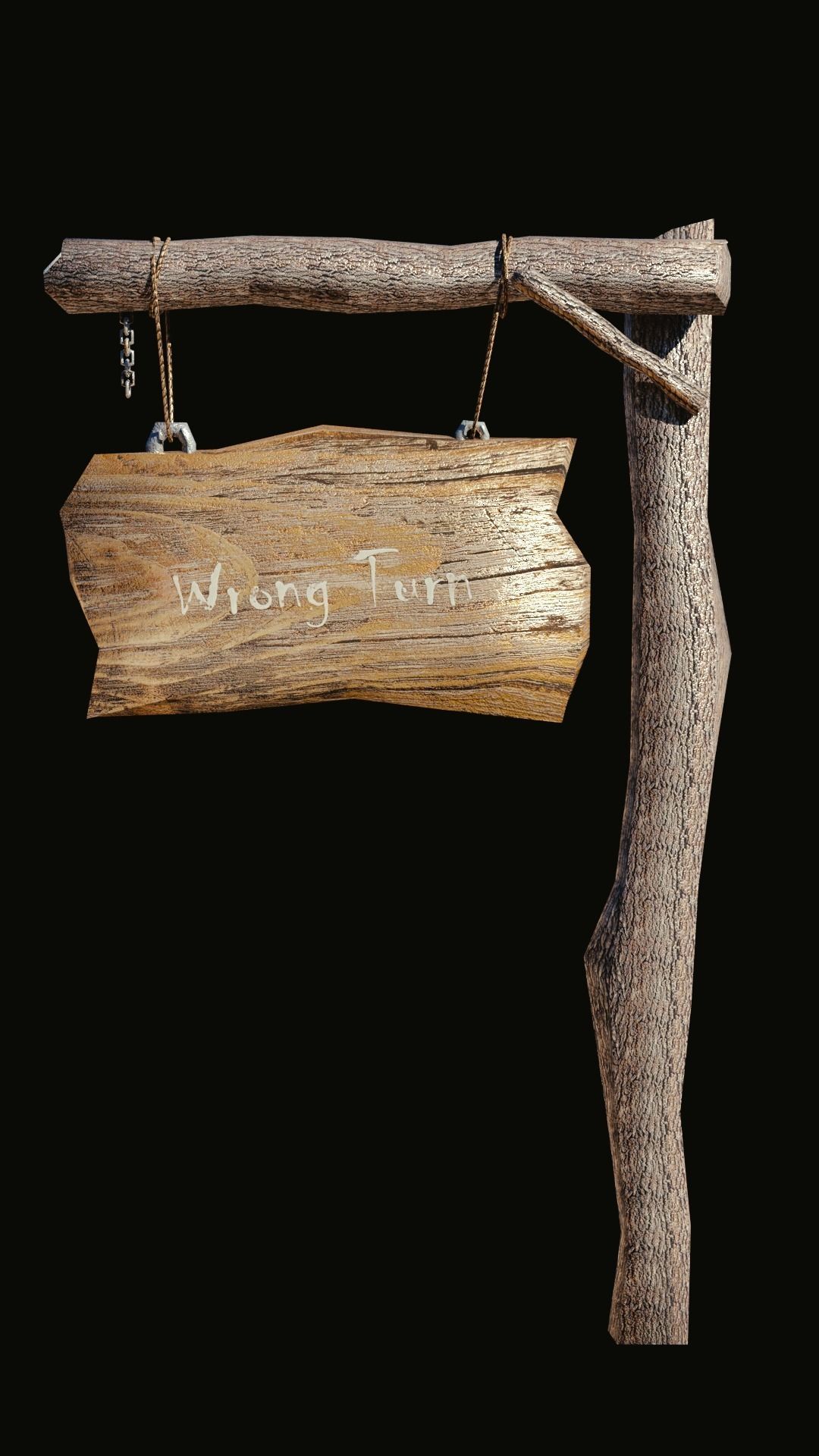 game ready road sign Low-poly 3D model_3