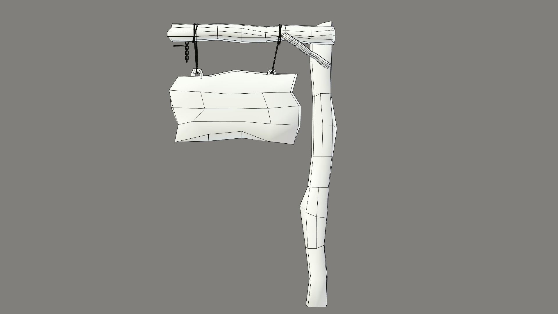 game ready road sign Low-poly 3D model_5