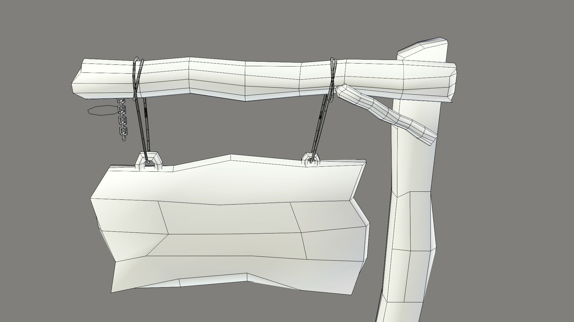 game ready road sign Low-poly 3D model_9