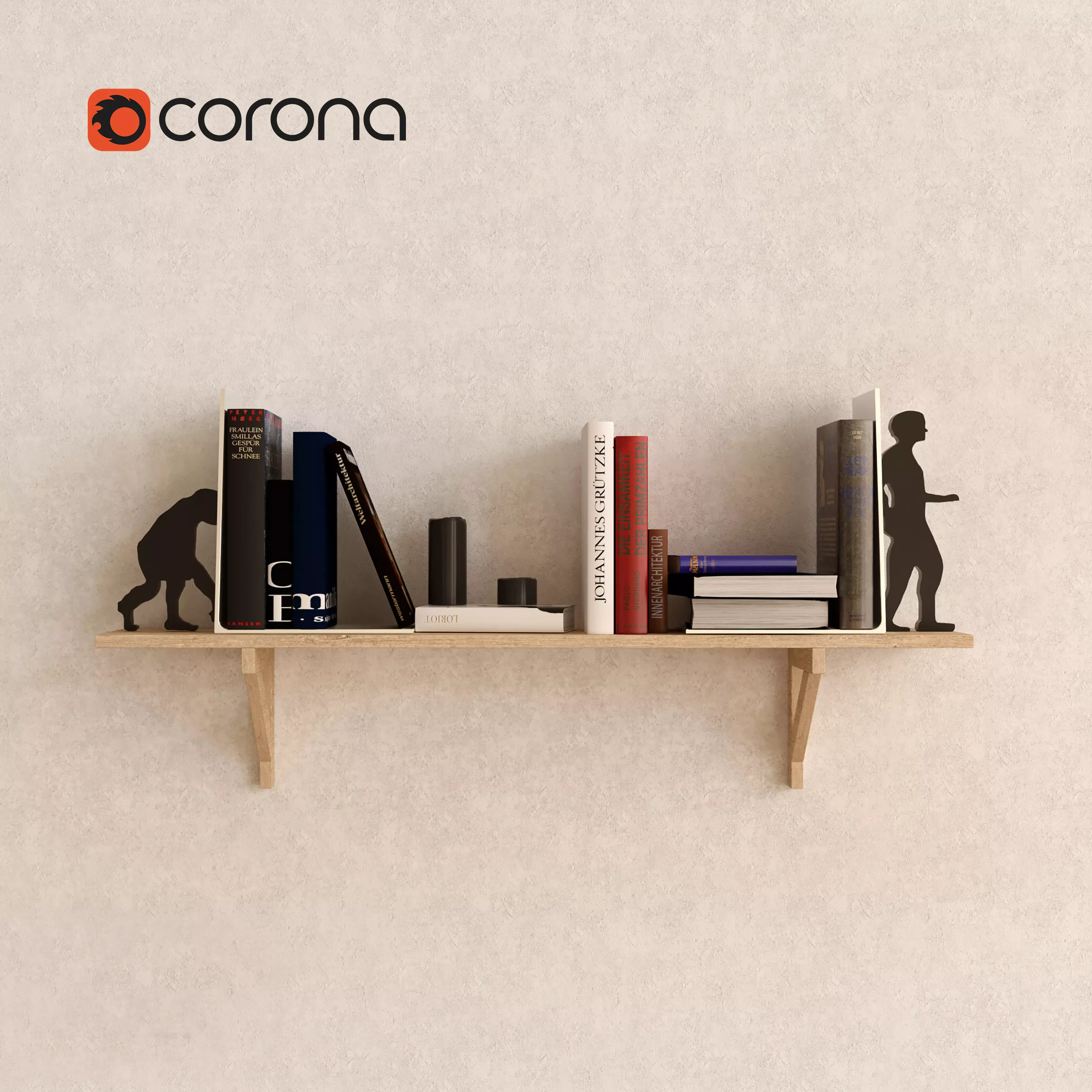 Decorative set with books Free 3D model