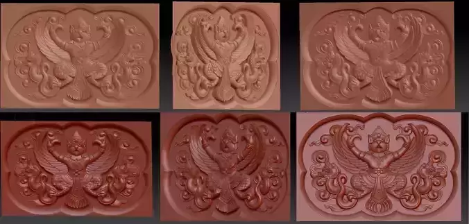 Relief Garuda Bali bas relief for CNC 3D print model