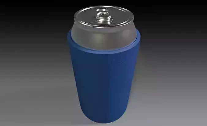 Aluminum drink can with koozie 3D model