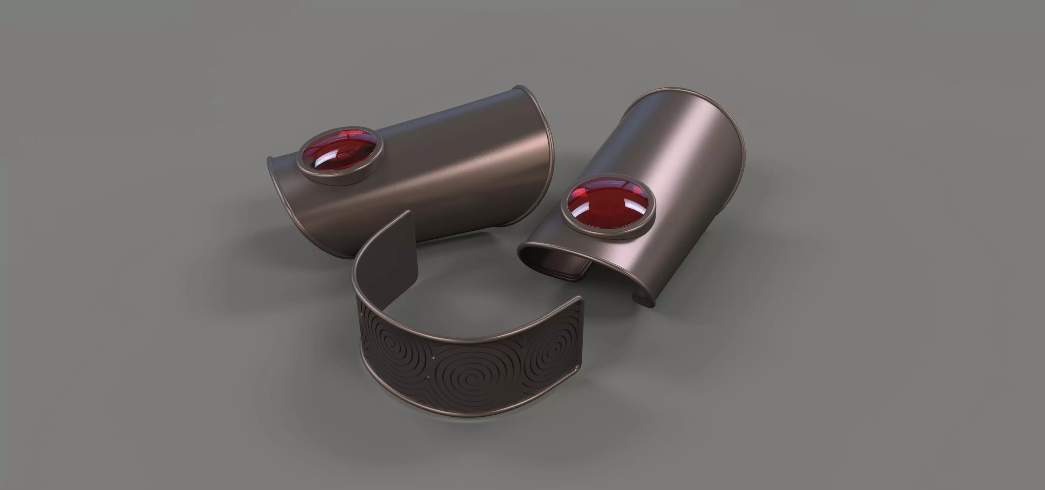 Arm cuffs and headband of Wiccan 3D model