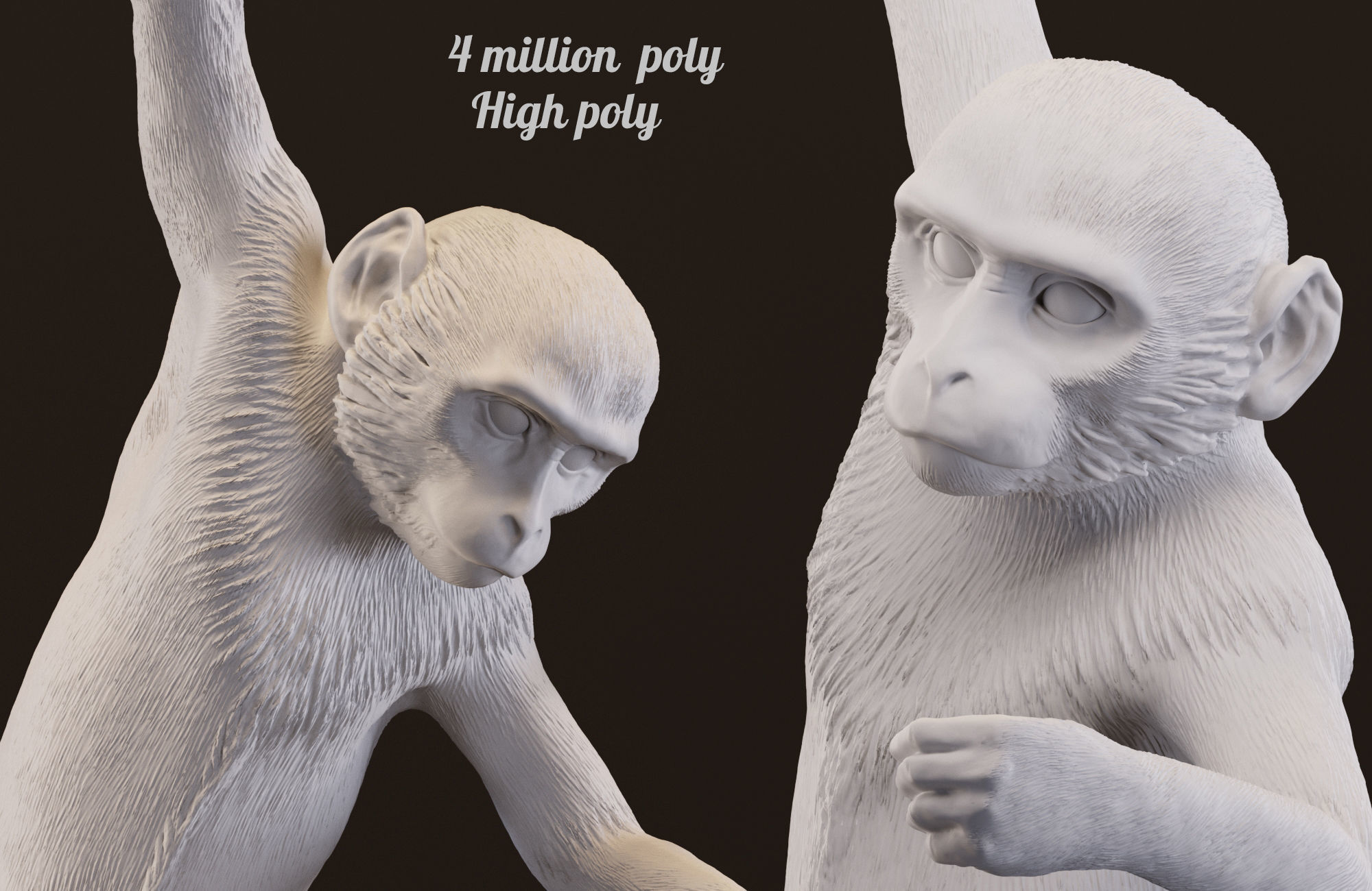 The Monkey Lamp Ceiling  Version by Seletti Low-poly 3D model_11