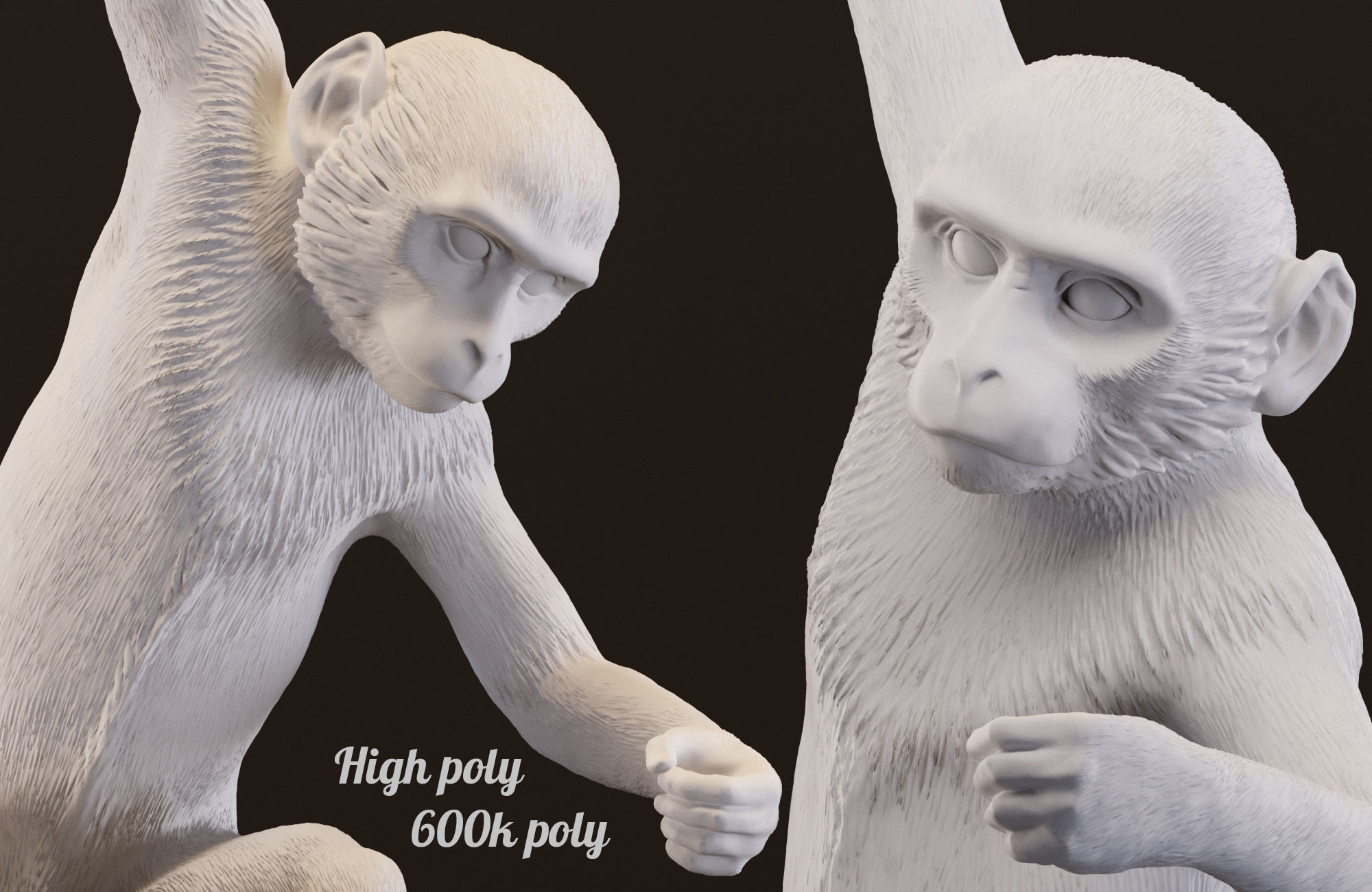 The Monkey Lamp Ceiling  Version by Seletti Low-poly 3D model_10
