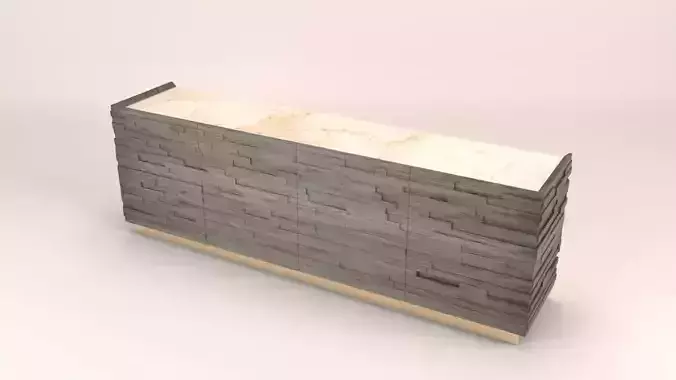 Brick sideboard Low-poly 3D model