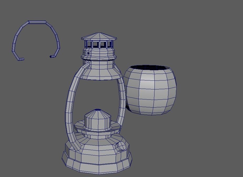 Low Poly Oil Lamp Low-poly 3D model_1