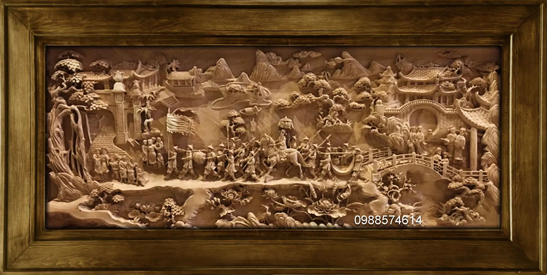 Mural landscape wood carving file stl OBJ and ZTL for CNC 3D print model_0