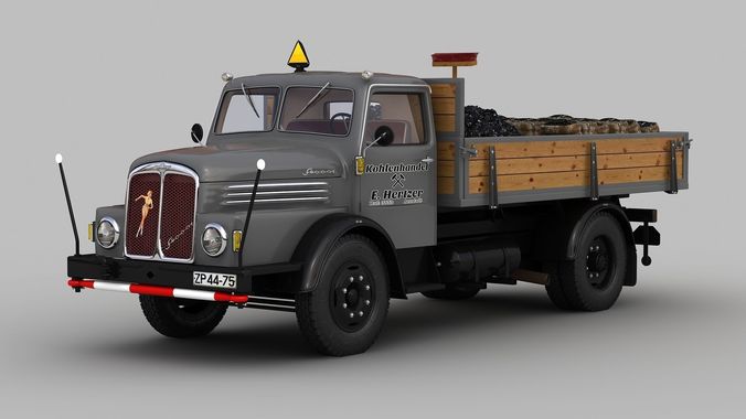 IFA S4000-1 Flatbed Truck Coal 3D model