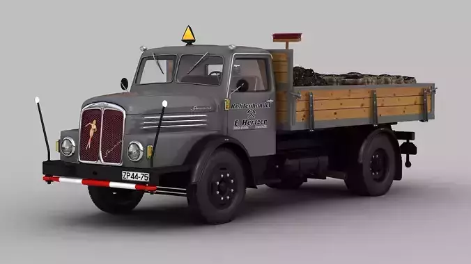 IFA S4000-1 Flatbed Truck Coal 3D model