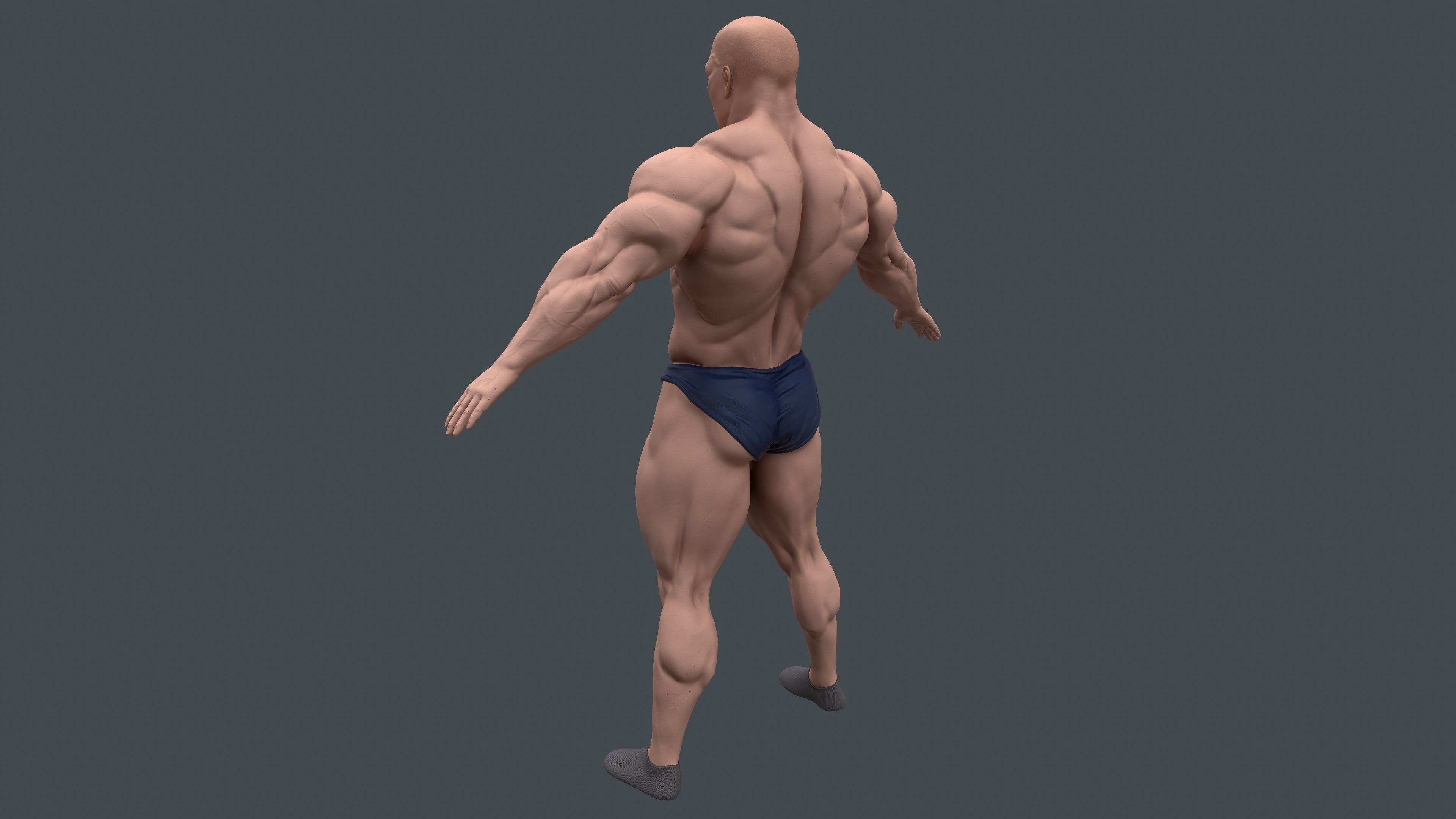 strong male Low-poly 3D model_7