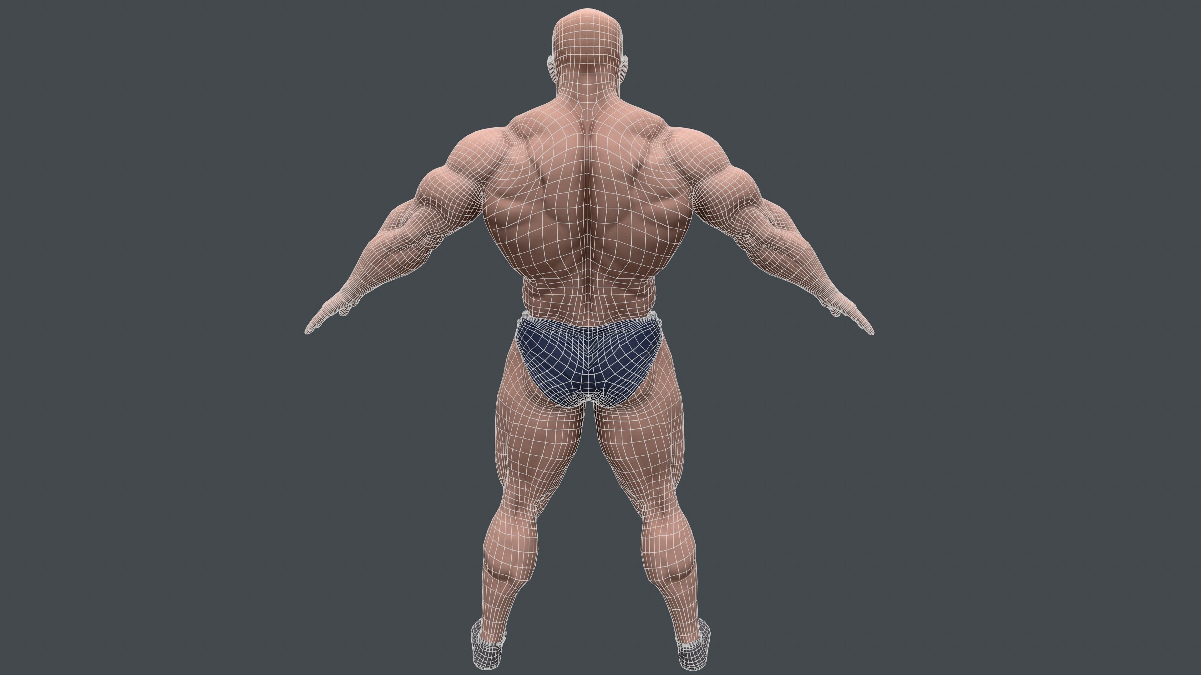 strong male Low-poly 3D model_11