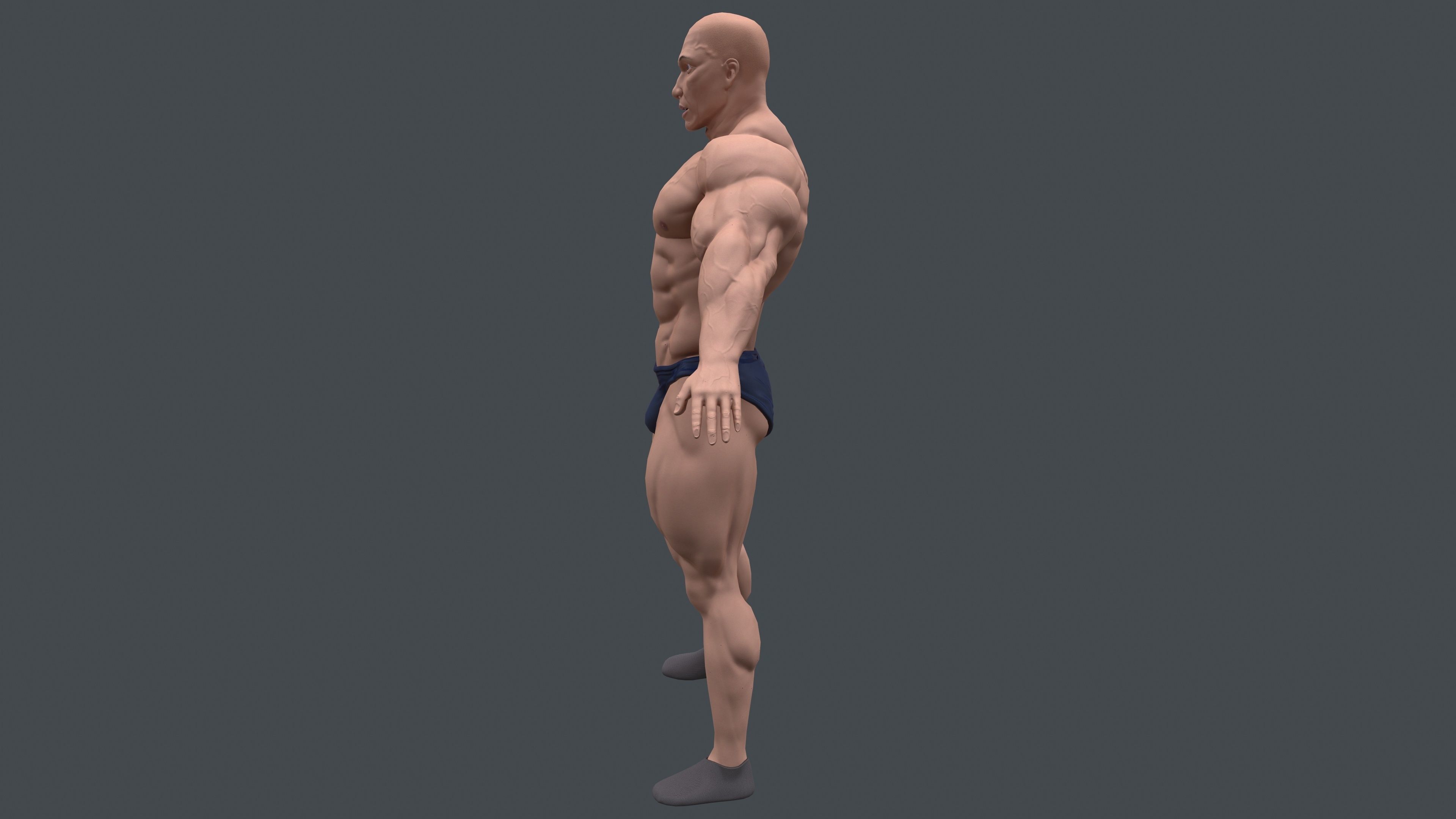 strong male Low-poly 3D model_6
