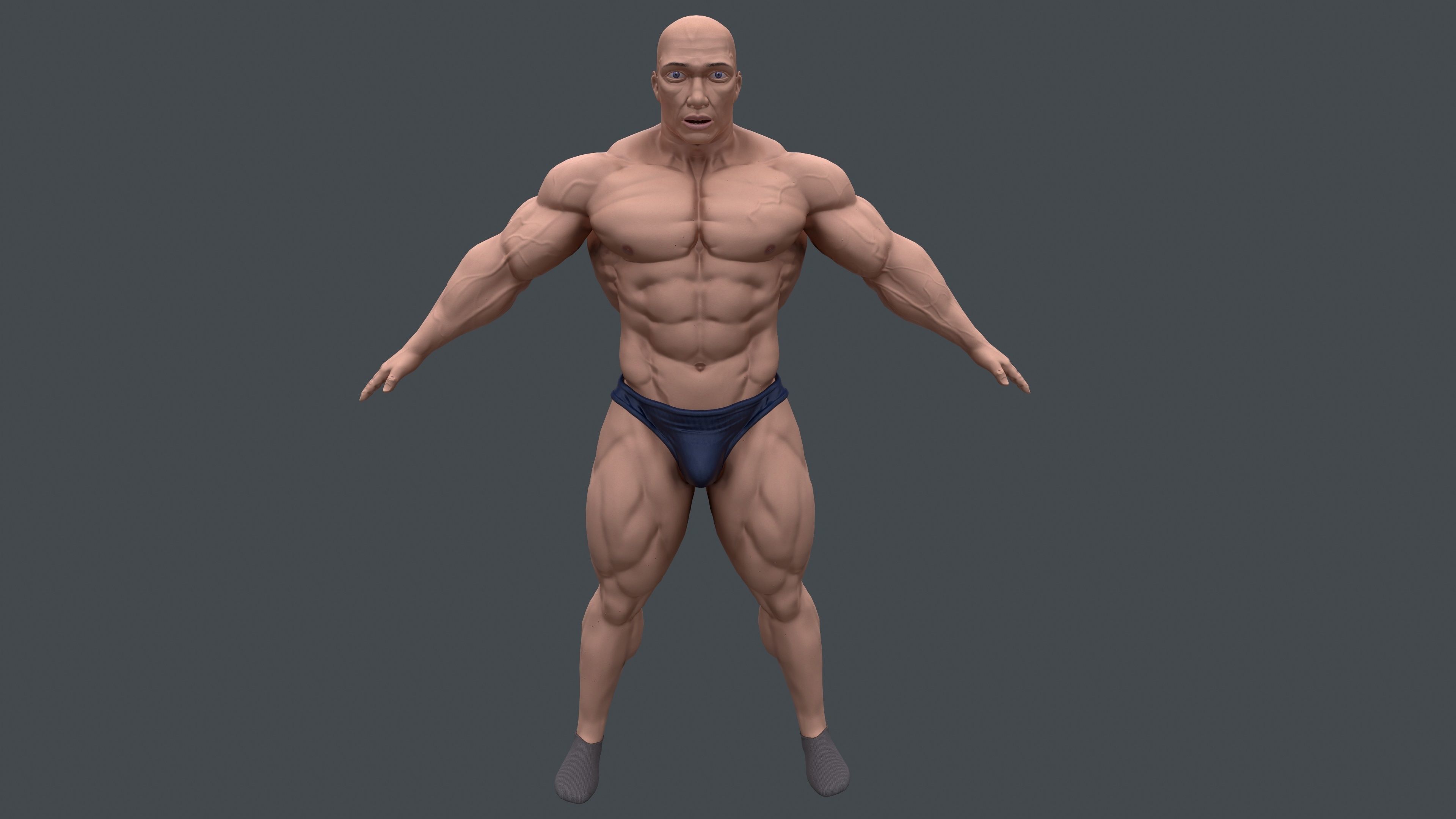 strong male Low-poly 3D model_4