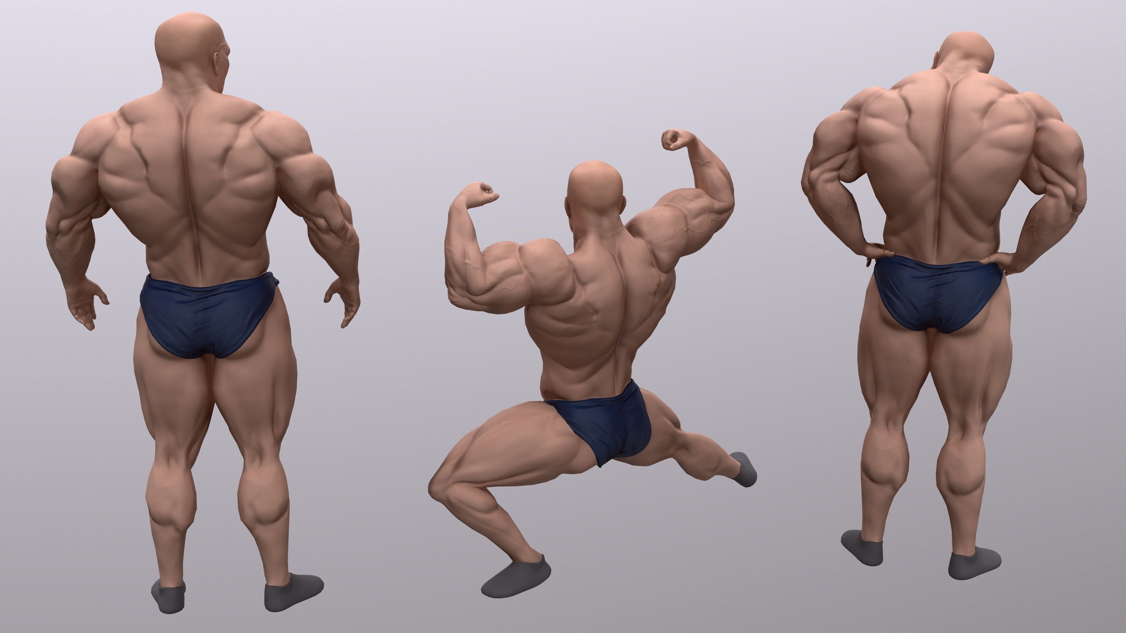 strong male Low-poly 3D model_3