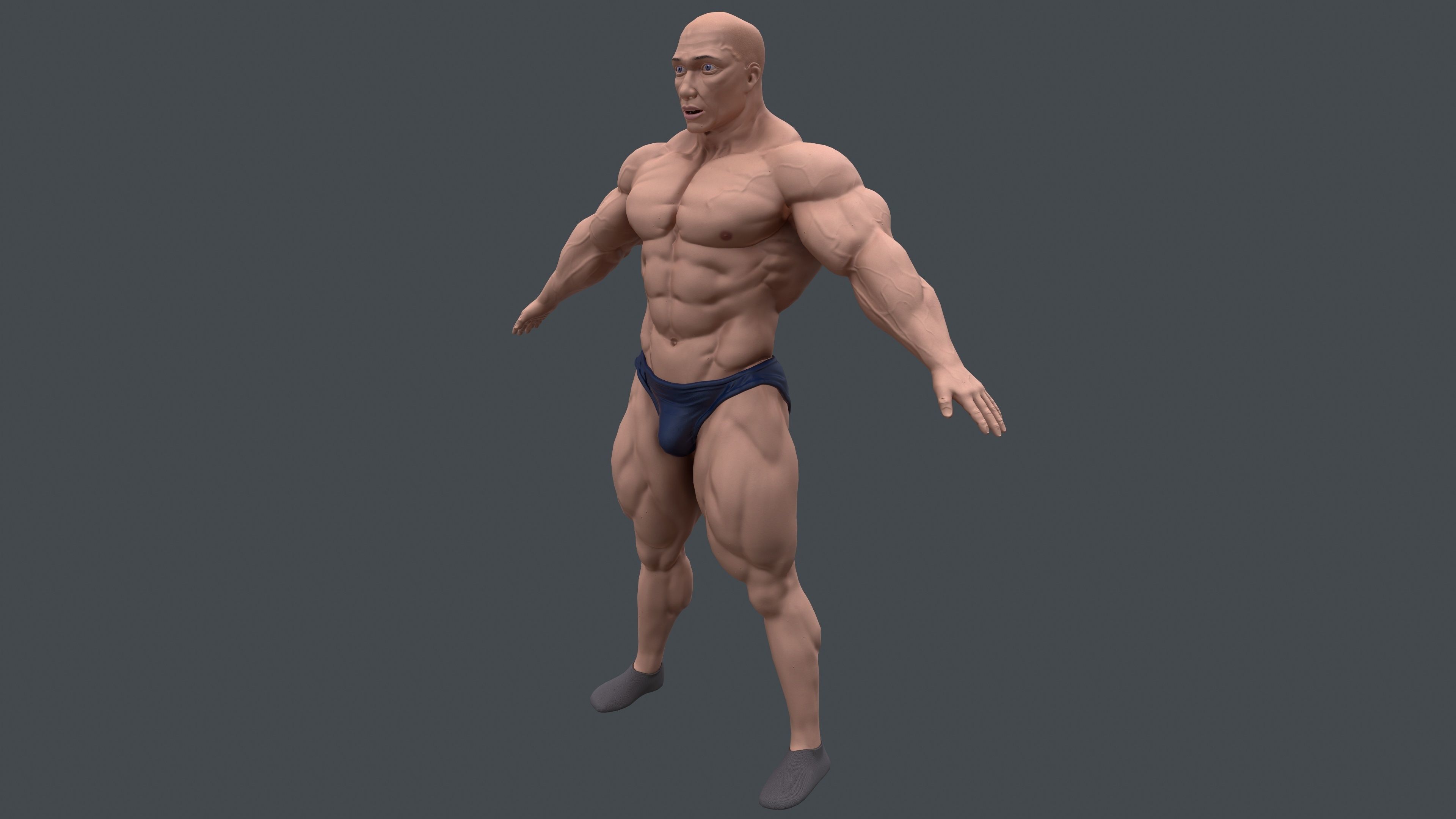 strong male Low-poly 3D model_5