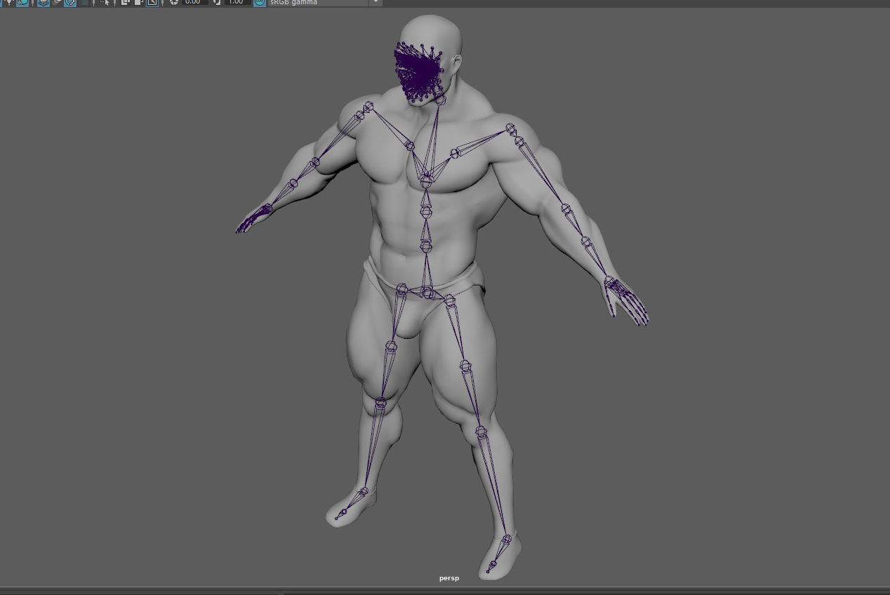 strong male Low-poly 3D model_9
