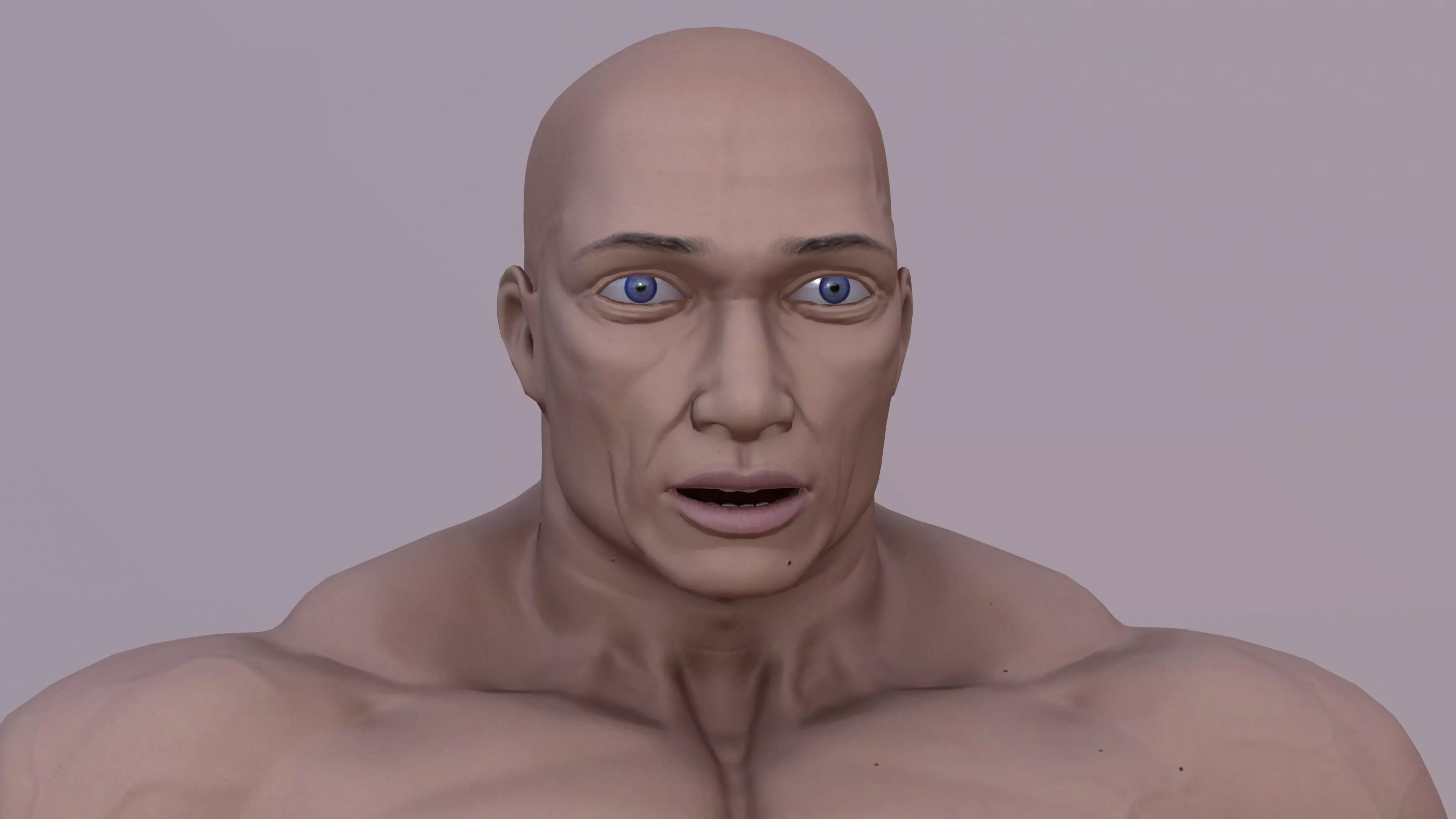 strong male Low-poly 3D model_0