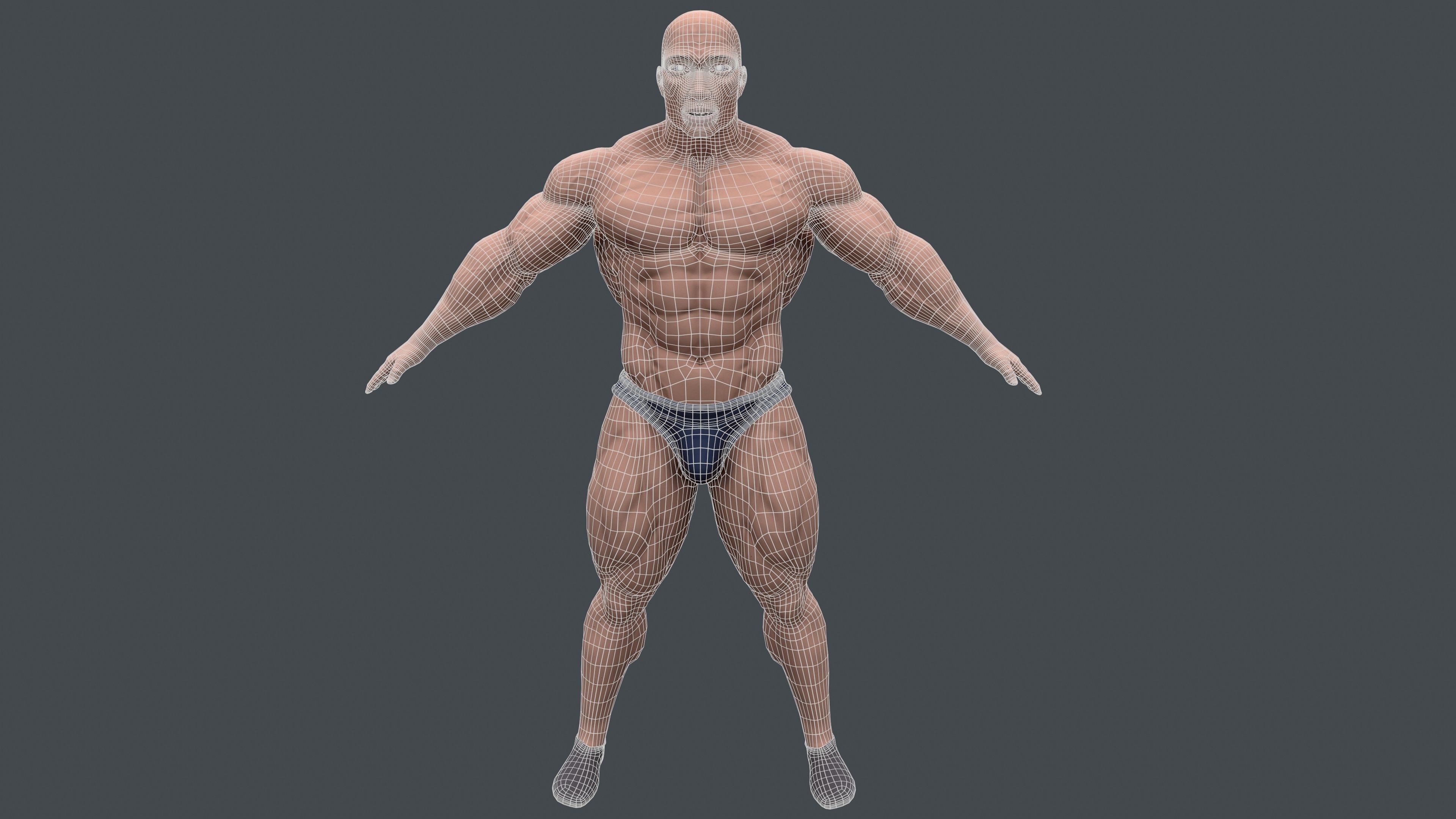 strong male Low-poly 3D model_12