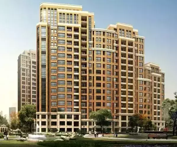 Building buildings and soccer field 3D model