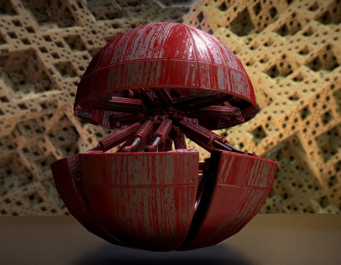 Sphere Bot Texture 3D model Hydraulic Sphere Bot - Bloody Horror Version VR / AR / low ...