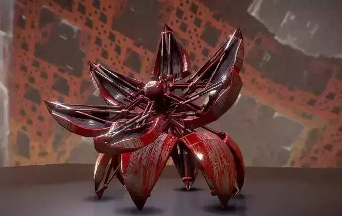 Hydraulic Sphere Bot - Bloody Horror Version Low-poly 3D model