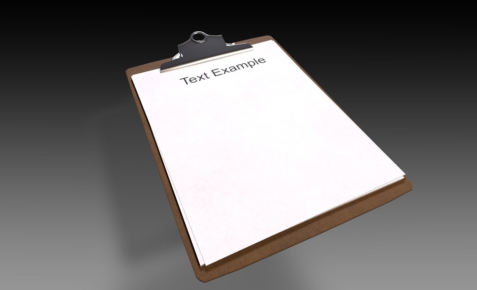 classic clipboard with paper 3D model_3