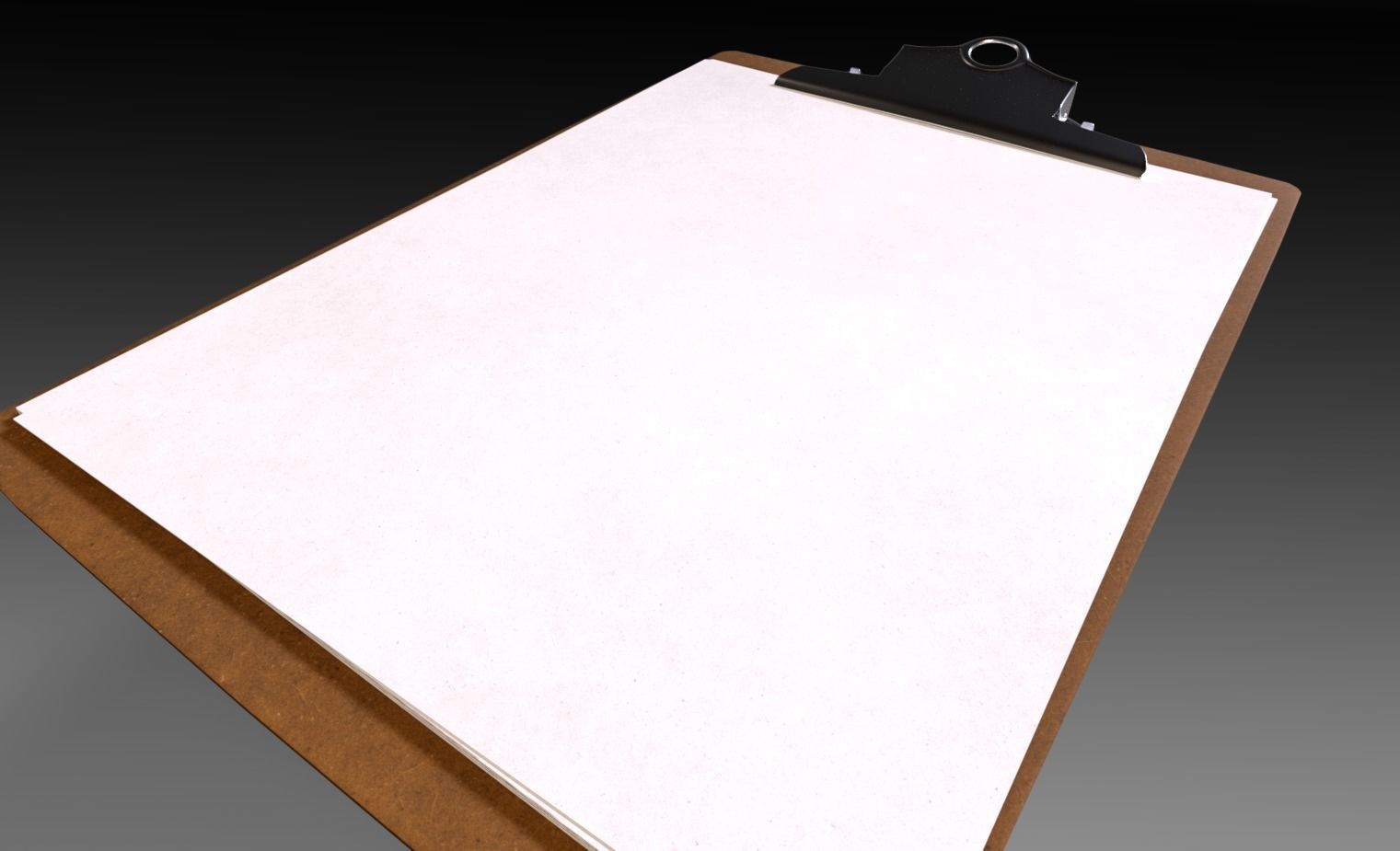 classic clipboard with paper 3D model_1