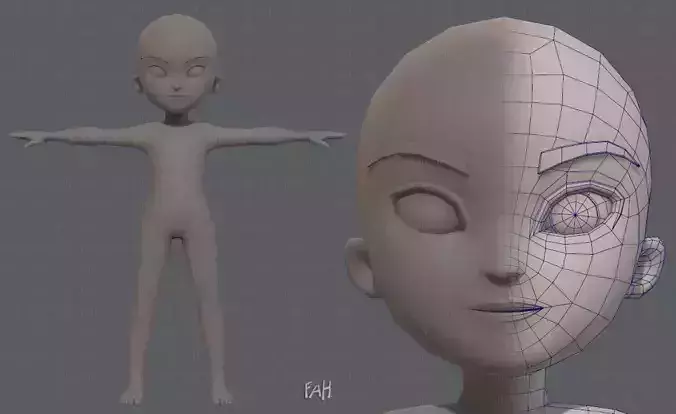 Base mesh boy character V04